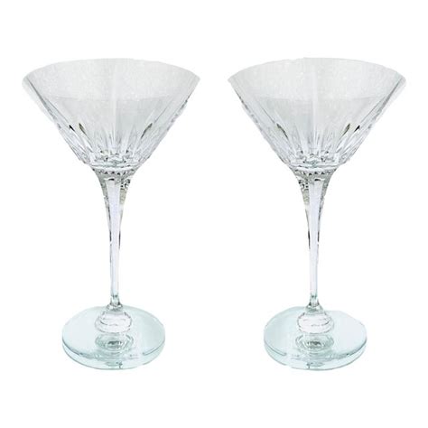 Pair Of Waterford Crystal Martini Glasses Lismore Series Circa 1990 S Chairish