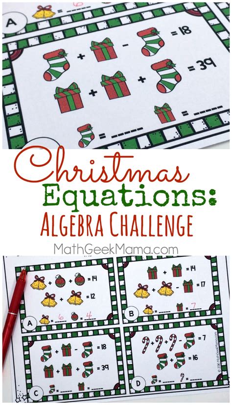 Free Christmas Math Worksheet For Algebra Download Free Christmas Math