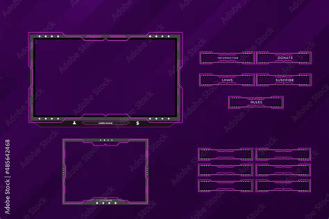 Twitch overlay gamer concept and streamer overlay Stock Vector | Adobe ...