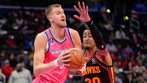 Hawks Edge Wizards 122 120 Despite Porzingis 43 Points