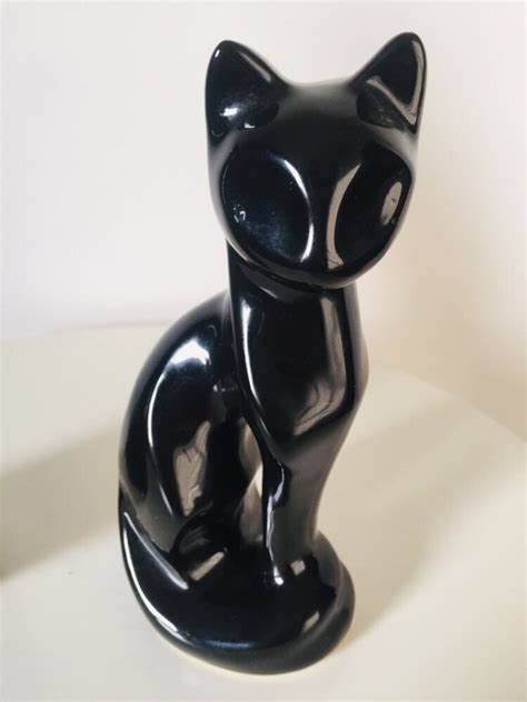 Mid Century Black Porcelain Siamese Cats Vintage Siamese Etsy