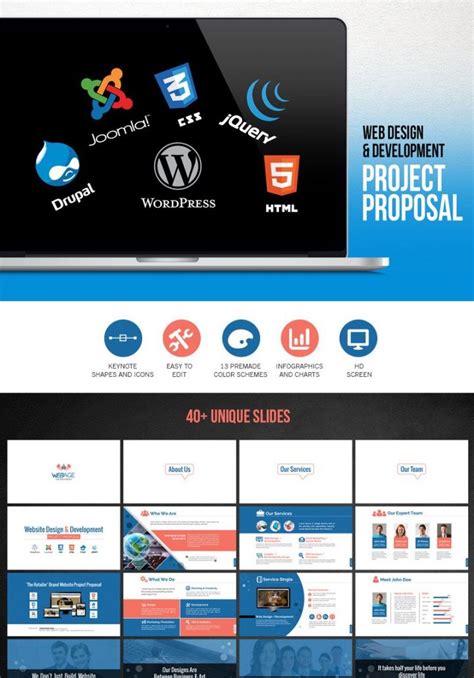 Free Web Design Development Project Proposal Powerpoint Template Web