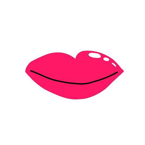 Doodle Illustration Of A Red Lips Hand Drawn 3988176 Vector Art At