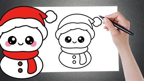 Como Desenhar Um Boneco De Neve Fofinho Natal Youtube