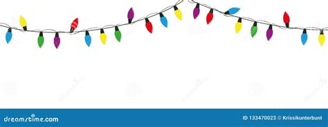 Colorful Christmas Fairy Lights Decoration Isolated On White Background