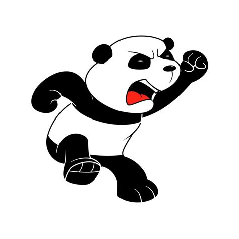 cute cartoon illustration angry panda isolated 5836470 Vector Art at ...