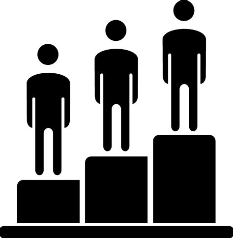 Winners Standing On Podium With First Second And Third Position