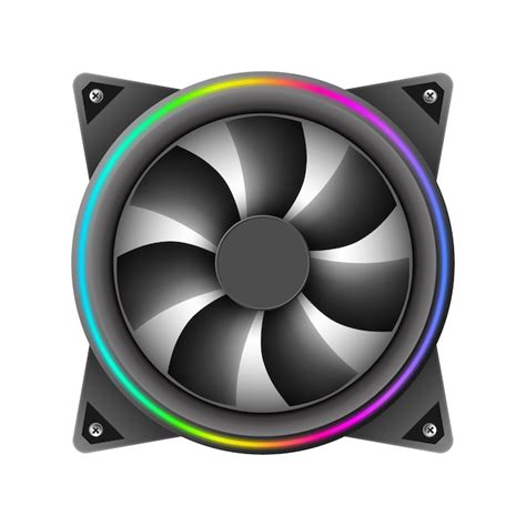 Ventilador De Computadora Con Luz Rgb Aislado Sobre Fondo Blanco