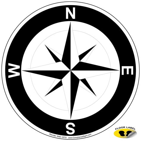 Compass Symbol Floor Label Nhe 18751