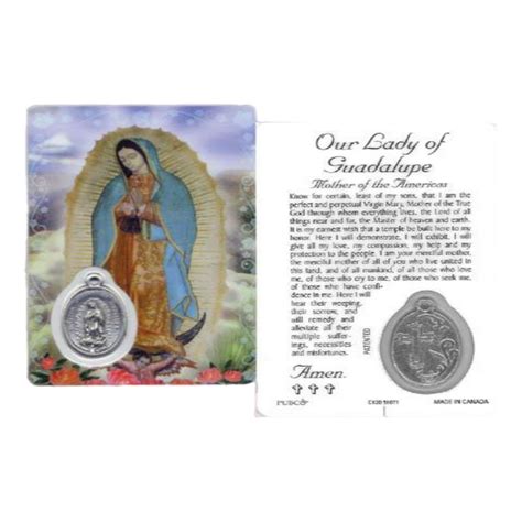 Laminated Prayer Card Our Lady Of Guadalupe Southern Cross Church Supplies And Ts