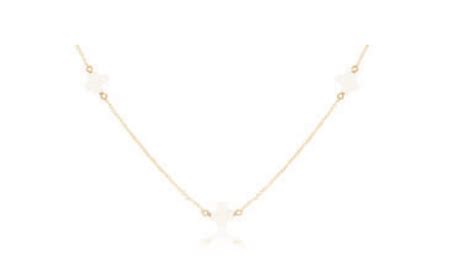 17 Choker Simplicity Chain Gold Signature Cross Off White By Enewton