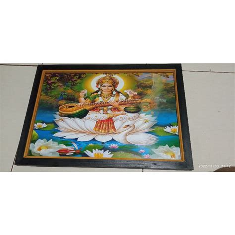 Jual Hiasan Dinding Lukisan Cetak Dewi Saraswati Plus Bingkai Shopee