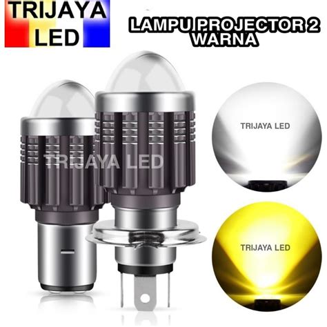 Jual Lampu Led Utama Depan H4 H6 Laser D2 High Low 2 Warna Putih Kuning Pnp Motor Mobil Bebek