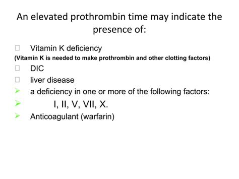 Prothrombin Time Ppt