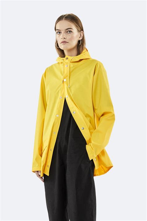 Rains Functional Unisex Yellow Rain Jacket With A Smooth, Matt Finish ...