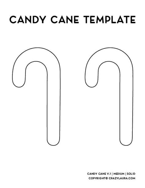 Free Candy Cane Template And Printable Shape Outlines Candy Cane Template Free Candy Candy Cane