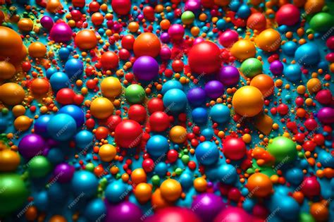 Premium Ai Image Colorful Balls In A Colorful Background