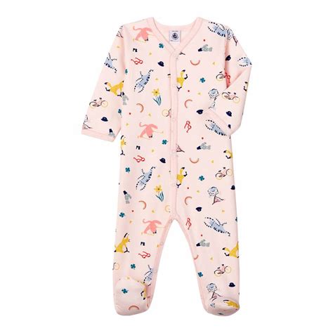 Baby Girls Pink Animal Print Fleece Sleepsuit Brandalley