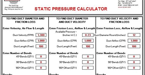 DOWNLOAD FREE STATIC PRESSURE CALCULATOR (Very useful for HVAC Engineer)