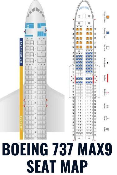 Boeing 737 MAX 9 Seat Map with Airline Configuration