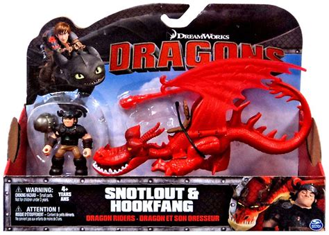 How to Train Your Dragon Dragons Dragon Riders Snotlout Hookfang Action Figure 2-Pack Spin ...