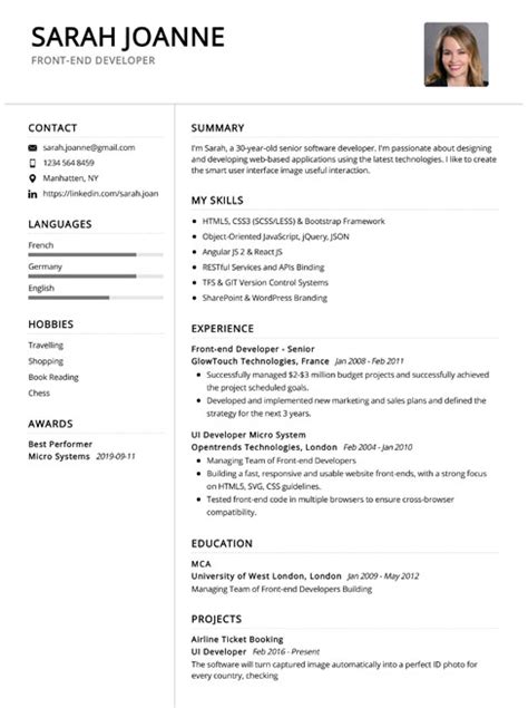 Curriculum Vitae Cv Format Guide Tips And Examples 41 Off