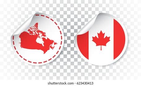 Canada Sticker Flag Map Label Round Stock Vector (Royalty Free) 623430413 | Shutterstock