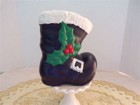 Vintage Ceramic Santa Claus Boot Planter Christmas Decor Etsy Canada