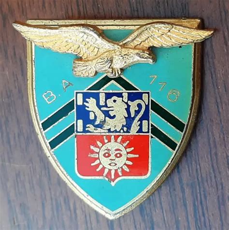 INSIGNE BADGE ARMÉE de l Air BASE AÉRIENNE BA 116 LUXEUIL ORIGINAL