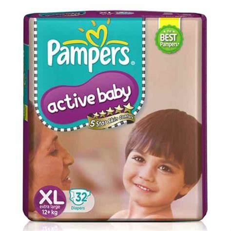 Pampers Active Baby Taped Diapers XL Size Vrinda Super Mart