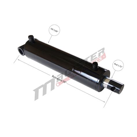 3 5 Bore X 12 Stroke Hydraulic Cylinder Welded Pin Eye Double Acting Cylinder Magister Hydraulics