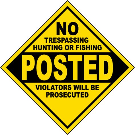 Yellow No Trespassing Posted Sign Fast Shipping Shop Now