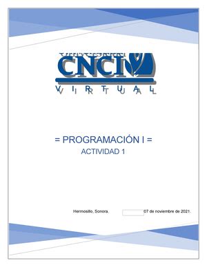 Programacion Proyecto modular Nombre de la materia Programación