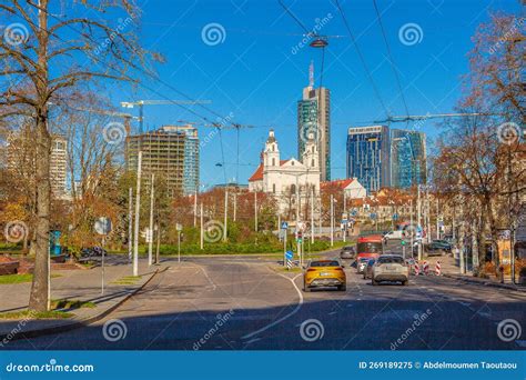 Vilnius skyline editorial image. Image of cityscape - 269189275