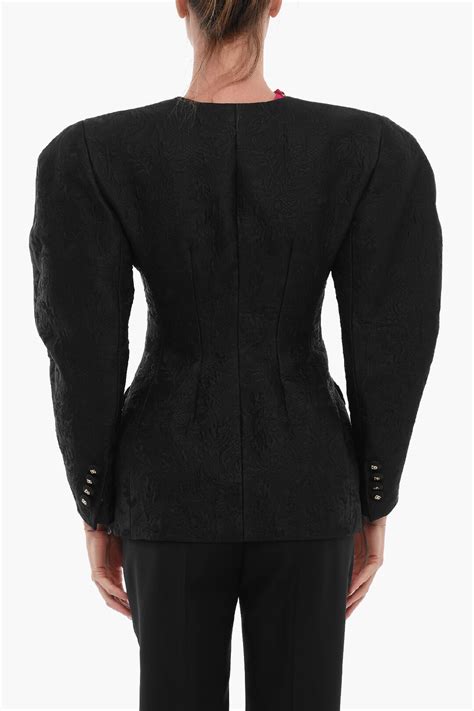 Dolce Gabbana Jaquard Jacket With Floral Embroidery With Padded