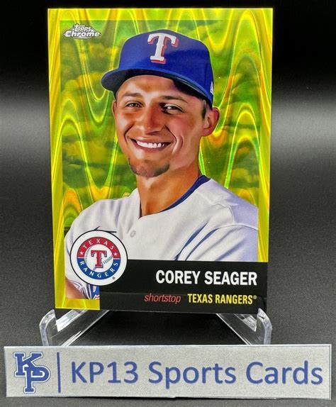 Topps Chrome Platinum Corey Seager Yellow Raywave Refractor