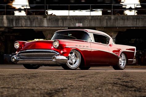 1957 Buick Heads Cars Coupe Modified Red Wallpapers Hd Desktop