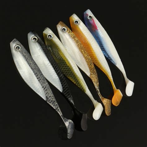 6pcs Soft Plastic Lures Fishing Lure Soft Bait Tackle Mixed Colors11