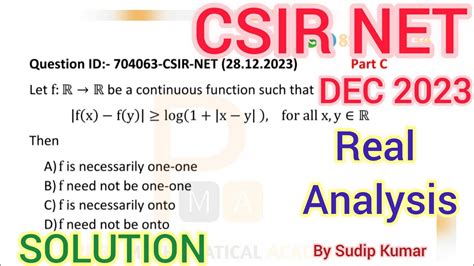 Csir Net December 2023 Real Analysis Solution Csir Net Dec 2023