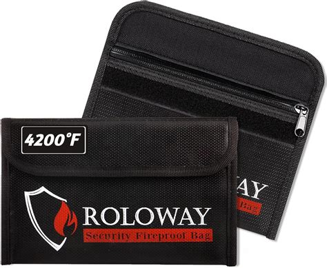 ROLOWAY Small Fireproof Bag 5 X 8 Inches Non Itchy Fireproof Money