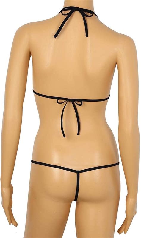 Buy YOOJIA Women S Halter Extreme Bikini Swimsuit Micro Mini Bra Top