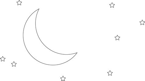 Moon and stars outline vector illustration 35789908 Vector Art at Vecteezy