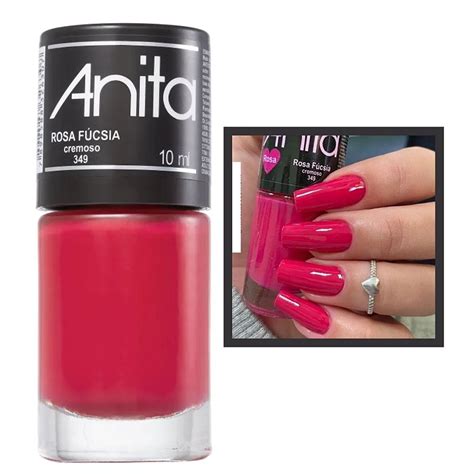 Esmalte Anita Rosa Fucsia Cremoso Fortalecimento 10ml Gabeauty Cosméticos