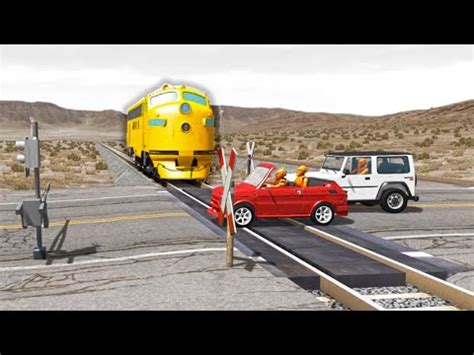 Epic Train Crash Railroad Crossing BeamNG Drive YouTube