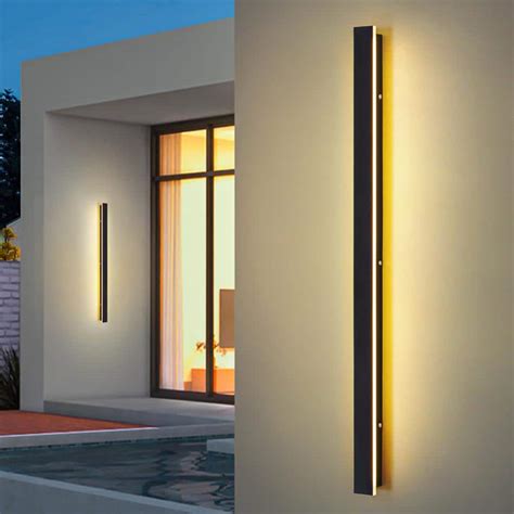 Rrtyo Sue In Black W Linear Strip Outdoor Light Hardwired Ip