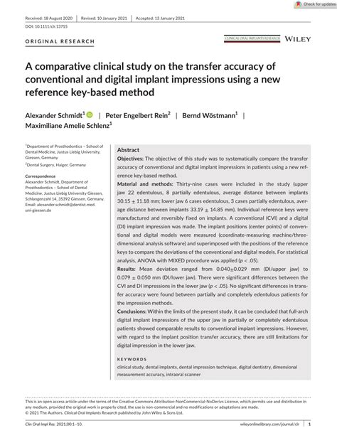 PDF A Comparative Clinical Study On The Transfer Accuracy Of