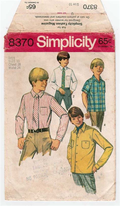 Boy S Shirt And Tie Sewing Pattern Long Or Short Sleeve Size