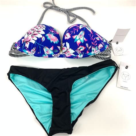 Shade Shore Swim New Shade Shore Bikini Set 34d Padded Xs Black