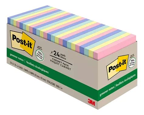 Notas Post It Greener 3 X 3 Pulgadas 24 Blocs El Favorito Cuotas