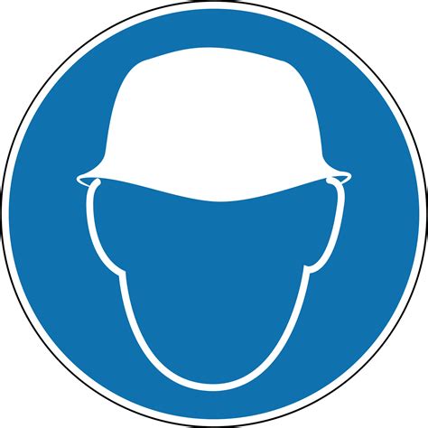 Protective Helmet Sign Mandatory Sign Round Blue Sign Use A